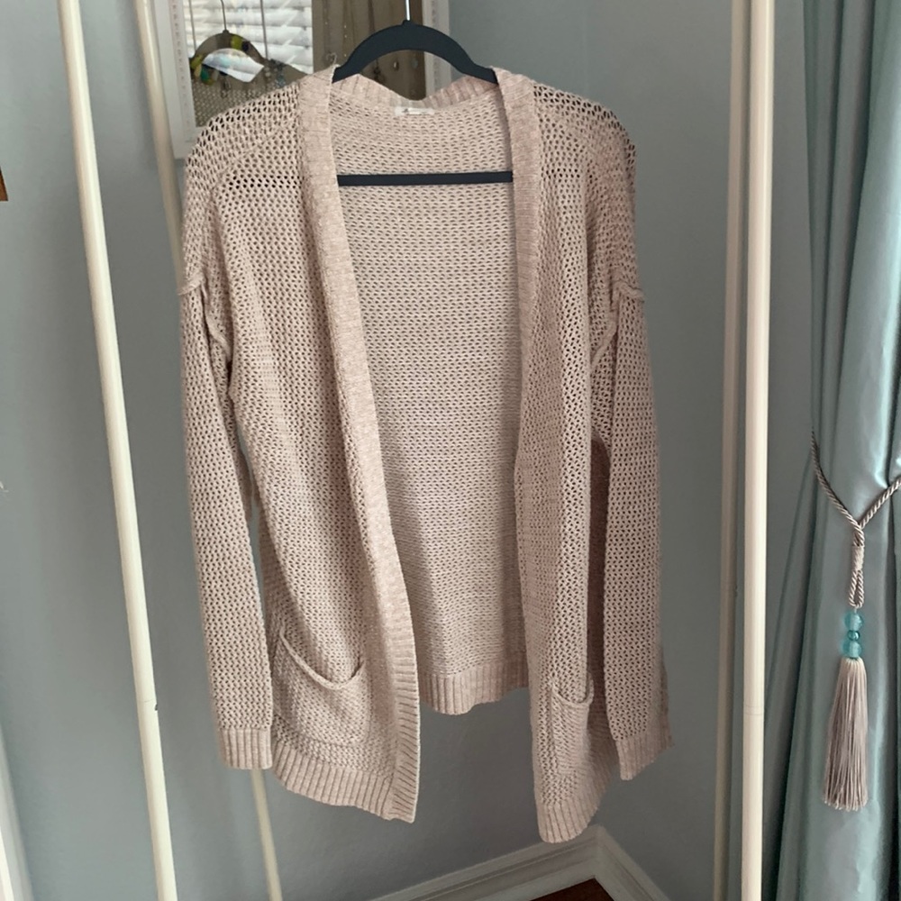 Ava Couture size large cream Open sweater cardigan